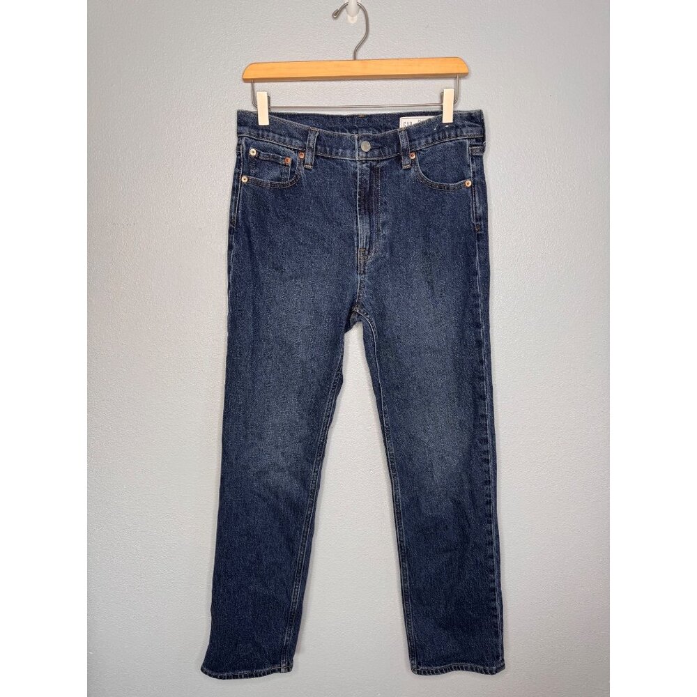 Gap 90s Straight High Rise Blue Casual Jean Woman’s Size 30/10 Short - Picture 2 of 9